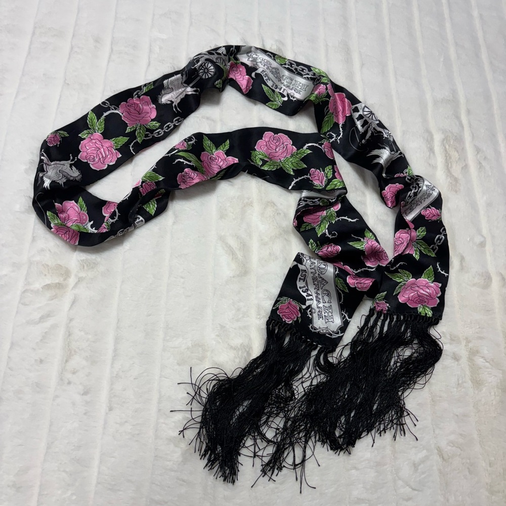 Floral Black and Pink Scarf/Sash